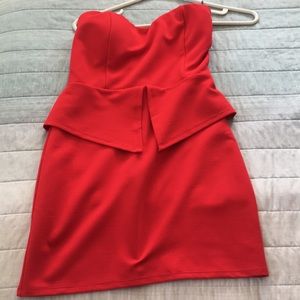 Hot red mini dress